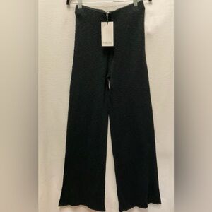 Mikuta Black Thin Knit Wide-Leg Pants